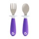 Conjunto de colher e garfo em inox Munchkin - Roxo Conjunto de colher e garfo em inox Munchkin - Roxo